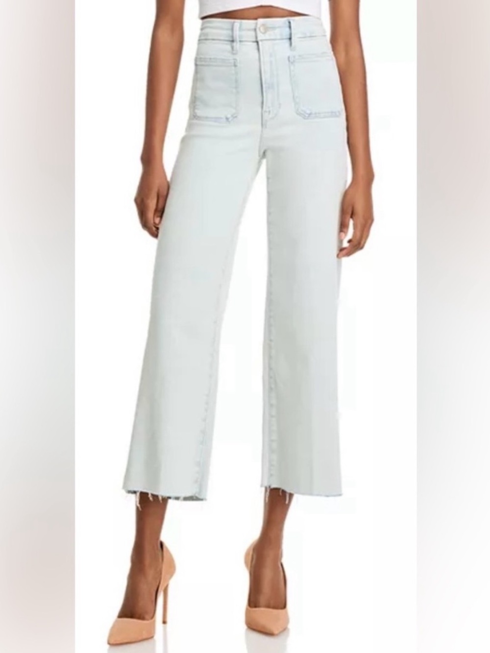 Good American Good Waist Palazzo Crop Patch Pockets